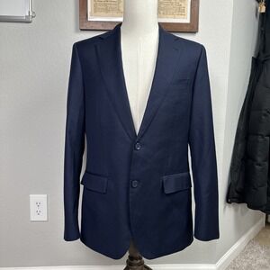 Baroni Prive Super 150s Wool Snello Blazer Men 40R Navy Blue Double Vented